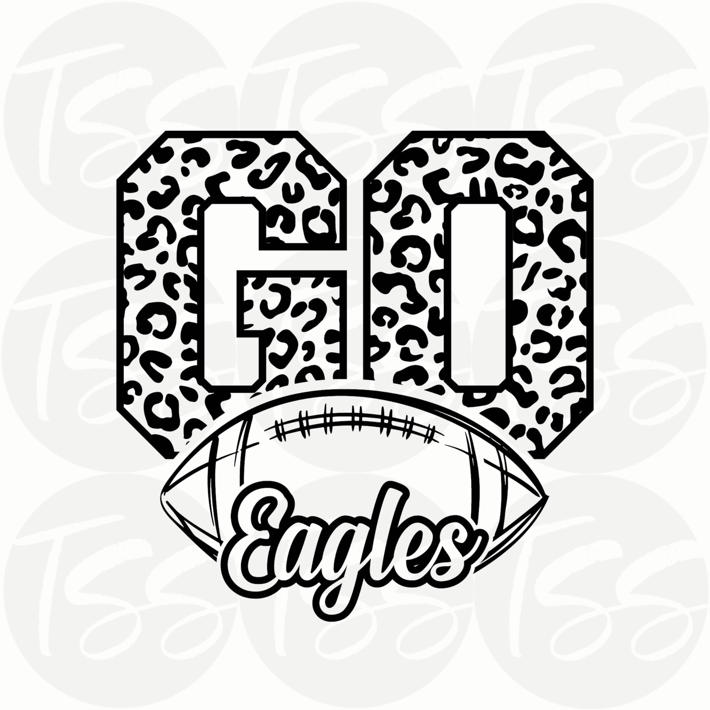 Leopard Game Day Eagles Custom Full Color Ready For Press DTF Print Transfer, Direct To Film