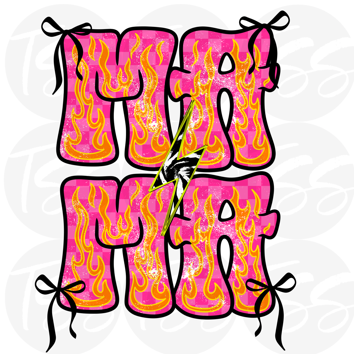 Mama Flame Hot Peel Custom Full Color Ready For Press DTF Print Transfer, Direct To Film