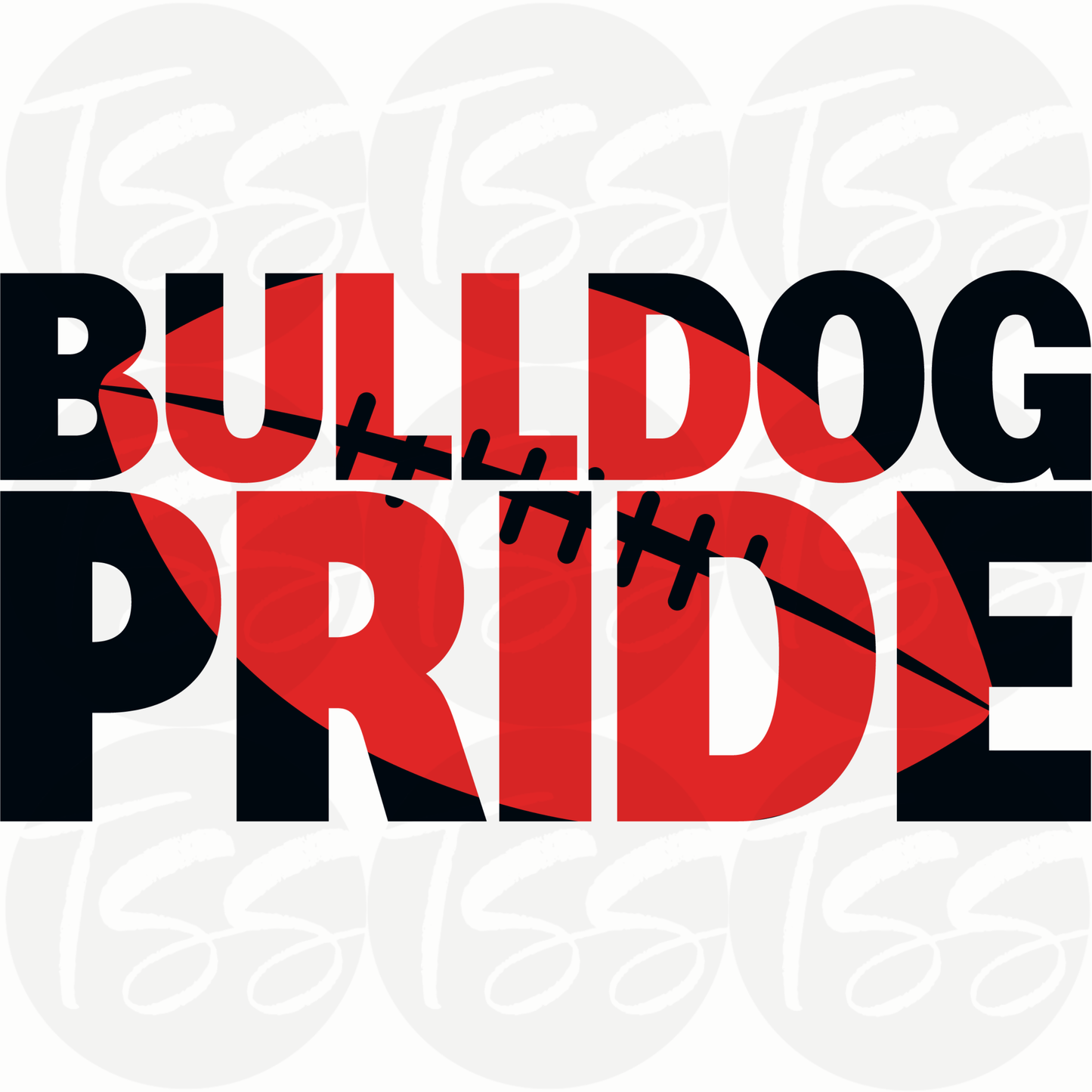 Bulldog Pride Football Custom Full Color Ready For Press DTF Print Transfer, Direct To Film