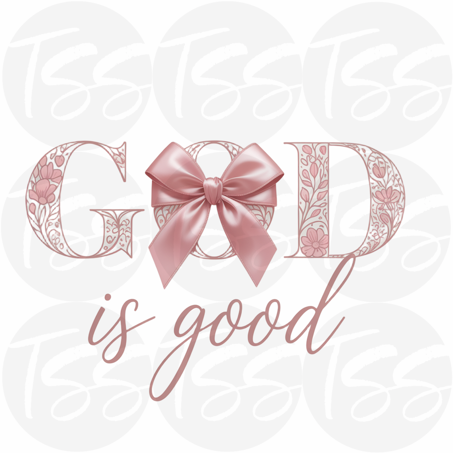 God Is Good Lace Hot Peel Custom Full Color Ready For Press DTF Print Transfer, Direct To Film