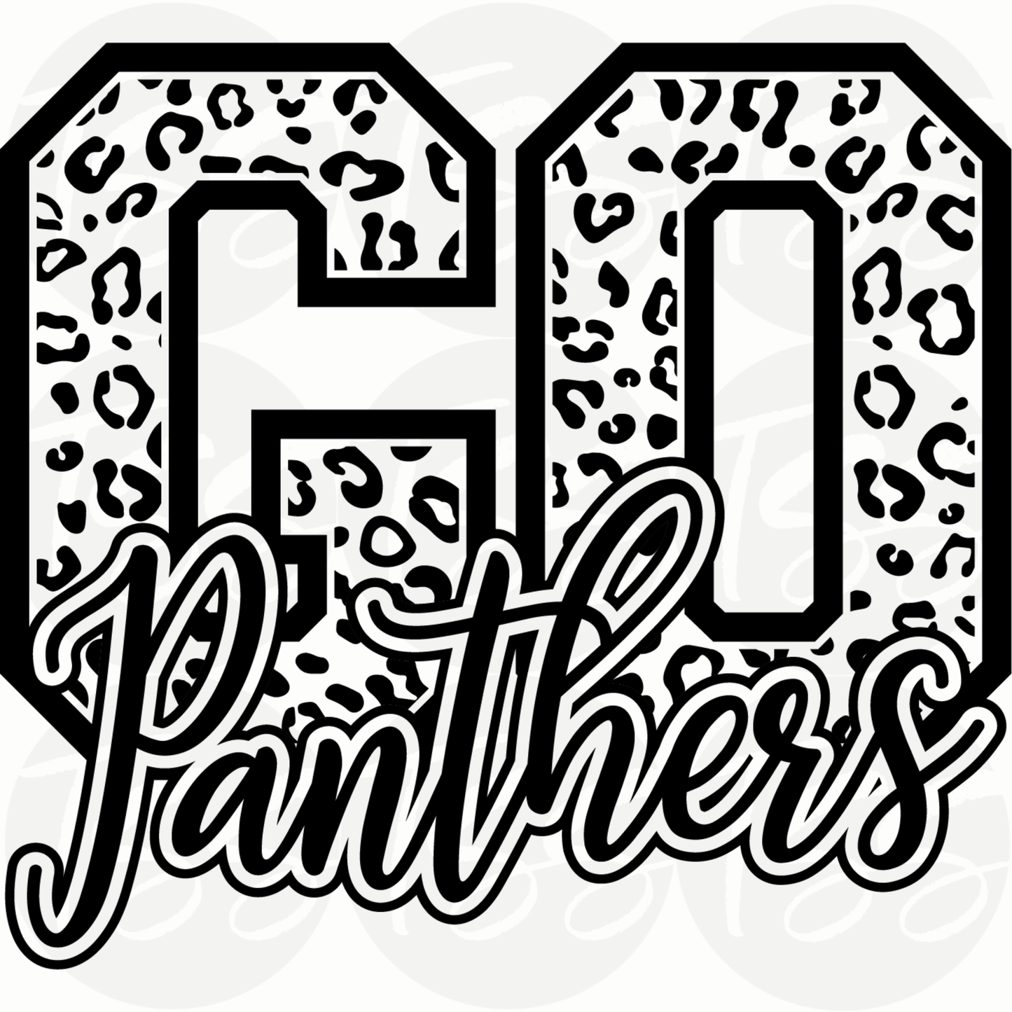 Go Panthers Leopard Custom Full Color Ready For Press DTF Print Transfer, Direct To Film