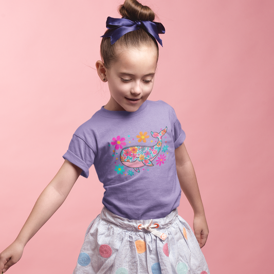 Groovy Whale Toddler/Youth Graphic Tee Youth Graphic Tee Tea Shirt Shoppe 2T Lavender