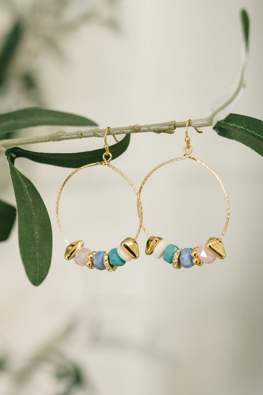 Wouldn't Put It Pastel Her hoop earrings with beaded pastel detail – alternate view 2