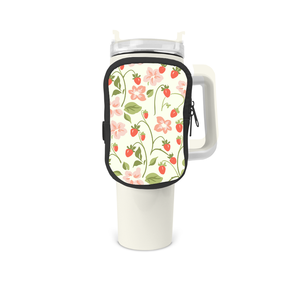 Coquette Strawberry Bloom Zippered Pouch/Bag For 40oz Tumbler Tumbler Tea-Shirt Shoppe