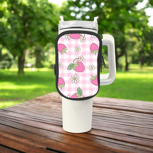 Strawberry Picnic Zippered Pouch/Bag For 40oz Tumbler Tumbler Tea-Shirt Shoppe