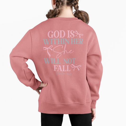 She Stands Firm Youth & Toddler Sweatshirt Youth Graphic Sweatshirt Tea Shirt Shoppe 2T Mauvelous