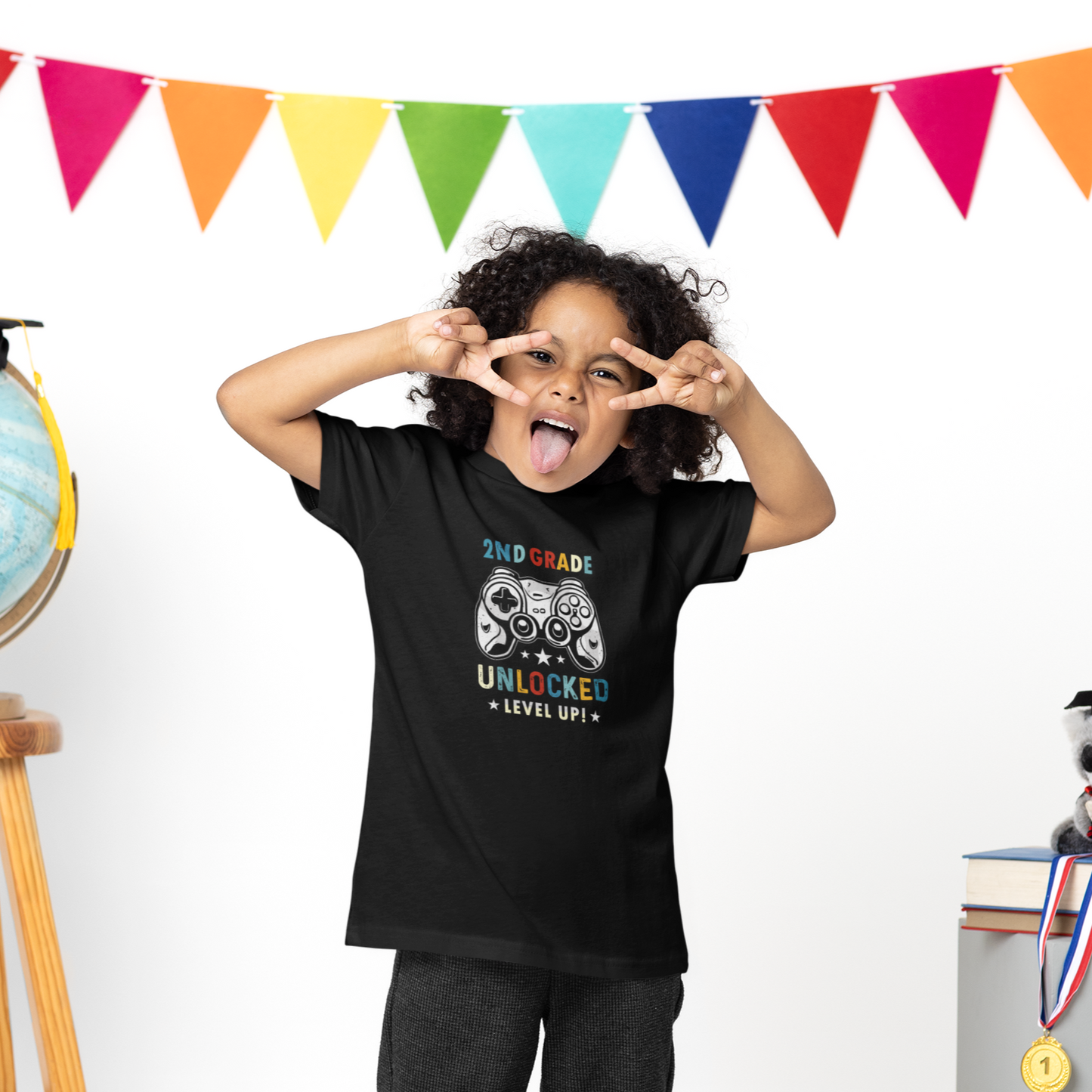 Level Up: Grade Unlocked Series Toddler Graphic Tee Youth Graphic Tee Tea Shirt Shoppe 2nd Grade Small