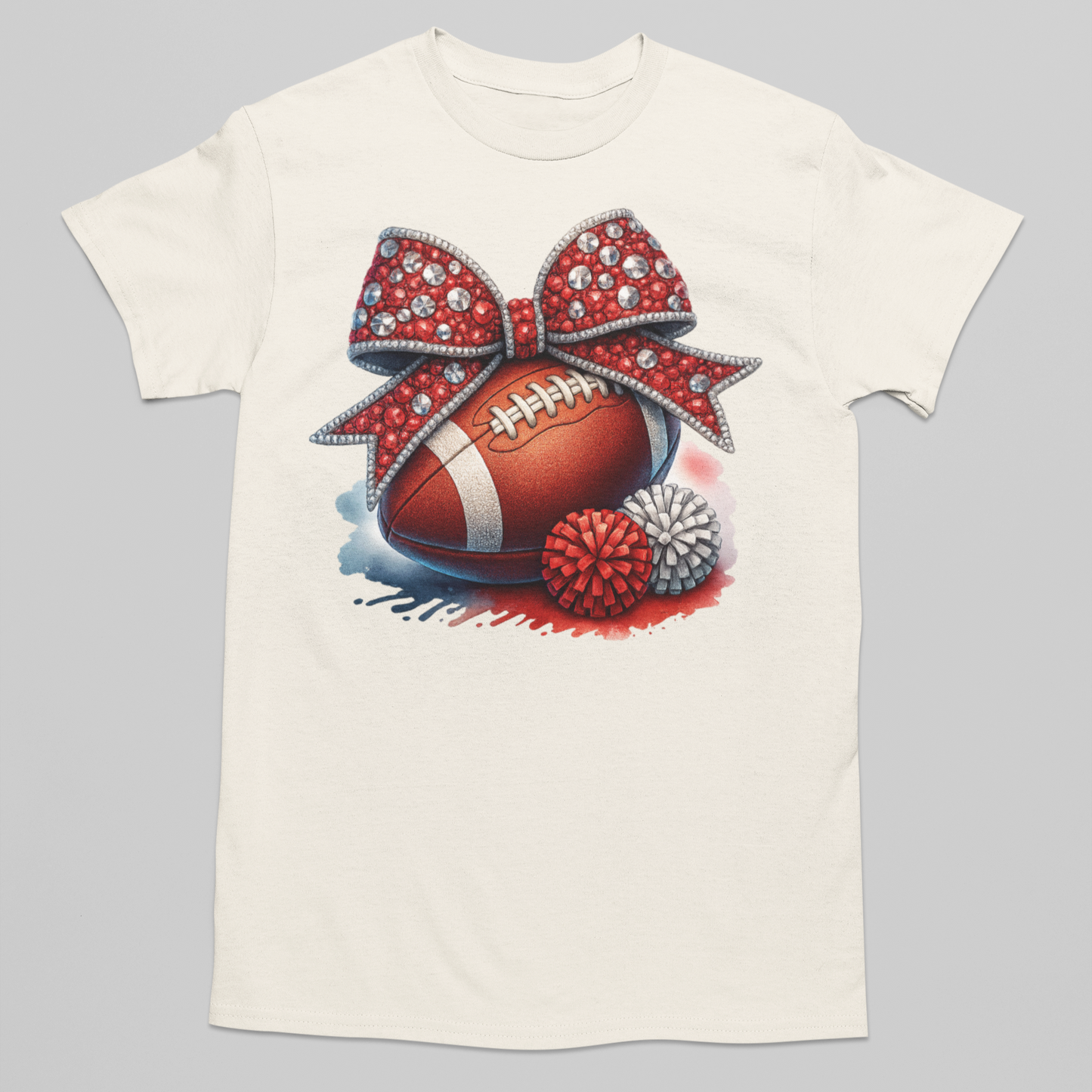 Bows & Touchdowns Graphic Tee T-shirt Tea Shirt Shoppe S Natural