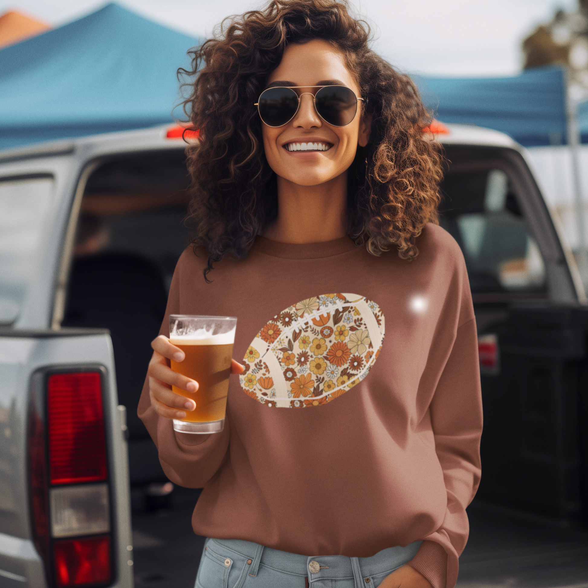 Retro Touchdown Graphic Sweatshirt Graphic Sweatshirt Tea Shirt Shoppe S Cocoa