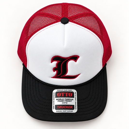 Embroidered Lamar Trucker Hat in black – alternate view 2