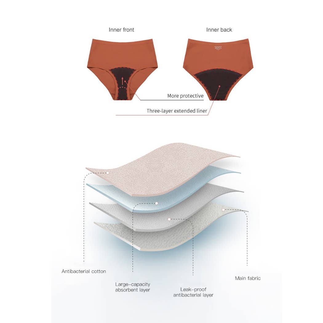 Super Absorbency High-Waist Brief Period Underwear: Black / M Curvy Fix