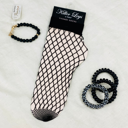Medium Gauge Fishnet Socks - Low Cut Stockings Yelete
