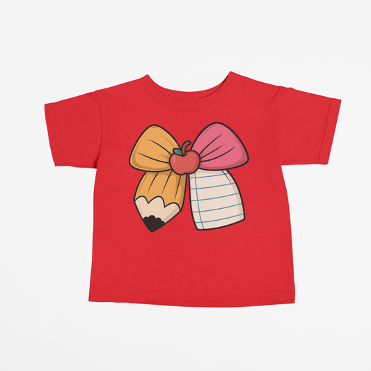 Back to School Bow Youth and Toddler Graphic Tee Youth Graphic Tee Tea Shirt Shoppe