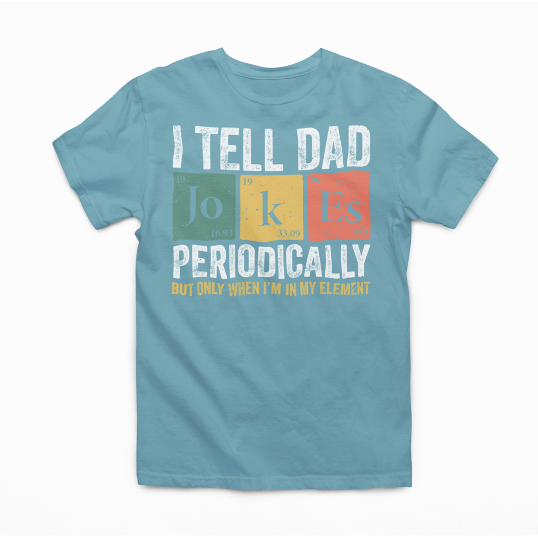 I Tell Dad Jokes Graphic Tee Mens T-shirt Tea Shirt Shoppe S Baby Blue