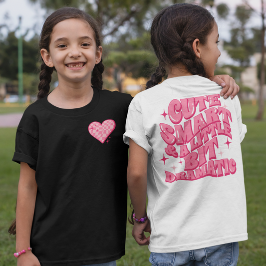 Cute, Smart & A Little Bit Dramatic Youth & Toddler Graphic Tee Youth Graphic Tee Tea Shirt Shoppe 2T Black