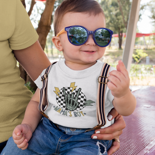 Mama's Boy Toddler Graphic Tee Youth Graphic Tee Tea Shirt Shoppe 2T White