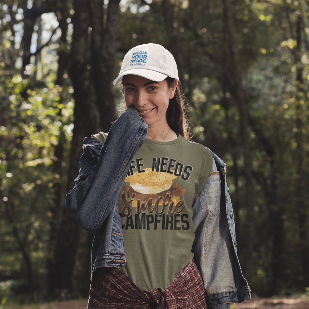 Live Needs Smore Campfires Hot Peel Custom Full Color Ready For Press DTF Print Transfer, Direct To Film Tea-Shirt Shoppe