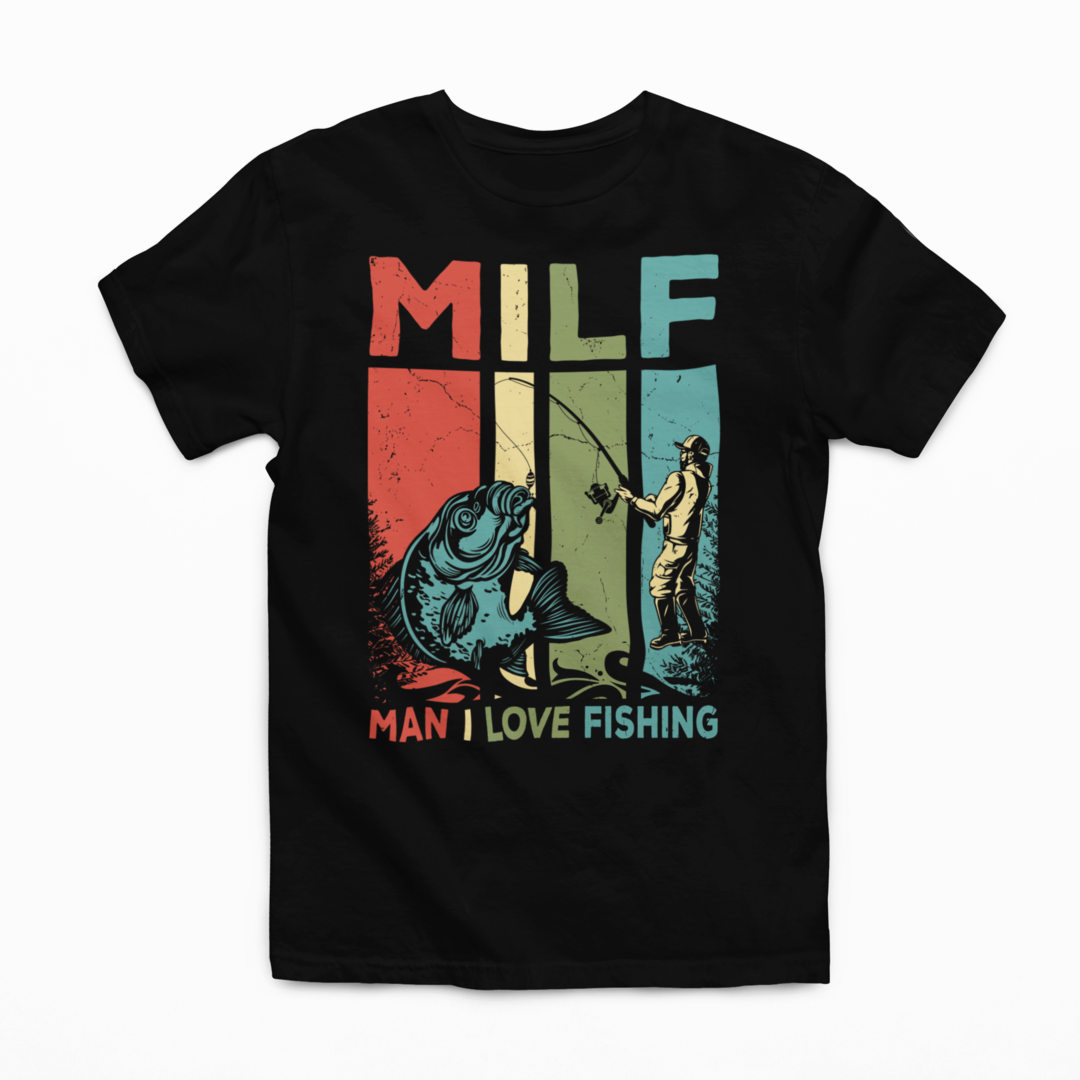Man I Love Fishing Graphic Tee Mens T-shirt Tea Shirt Shoppe