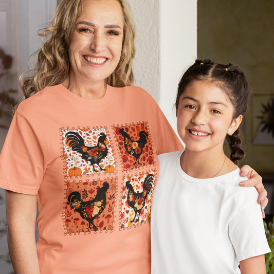 Patchwork Parade Graphic Tee T-shirt Tea Shirt Shoppe S Tangerine