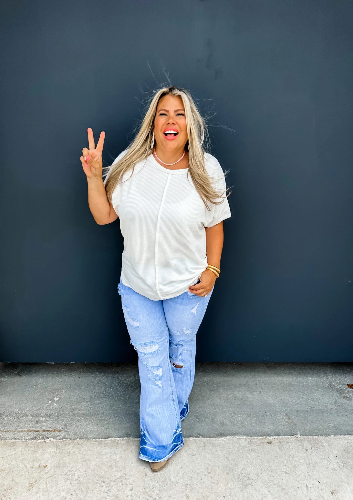 Blakely Shiloh Distressed Flare Jeans Jeans Blakely Designs