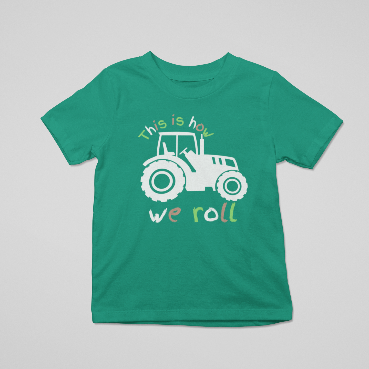 This Is How We Roll Green Toddler/Youth Graphic Tee Youth Graphic Tee Tea Shirt Shoppe 2T Kelly Green