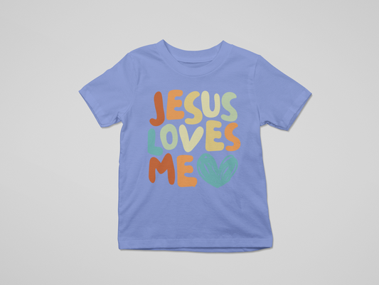 Jesus Loves Me Toddler/Youth Graphic Tee Youth Graphic Tee Tea Shirt Shoppe 2T Carolina Blue