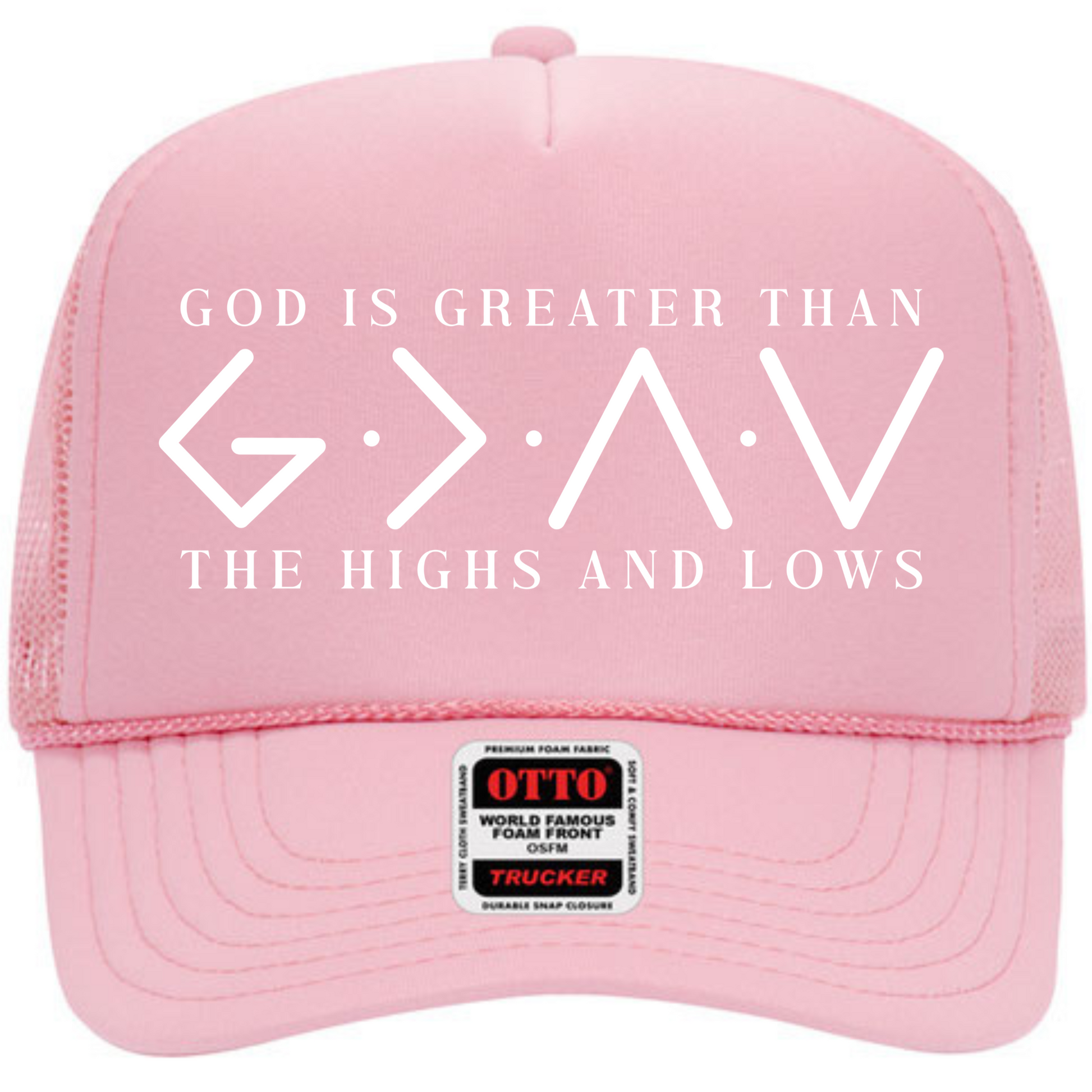 God Is Greater Then The Highs And Lows Trucker Hat Hat Tea-Shirt Shoppe