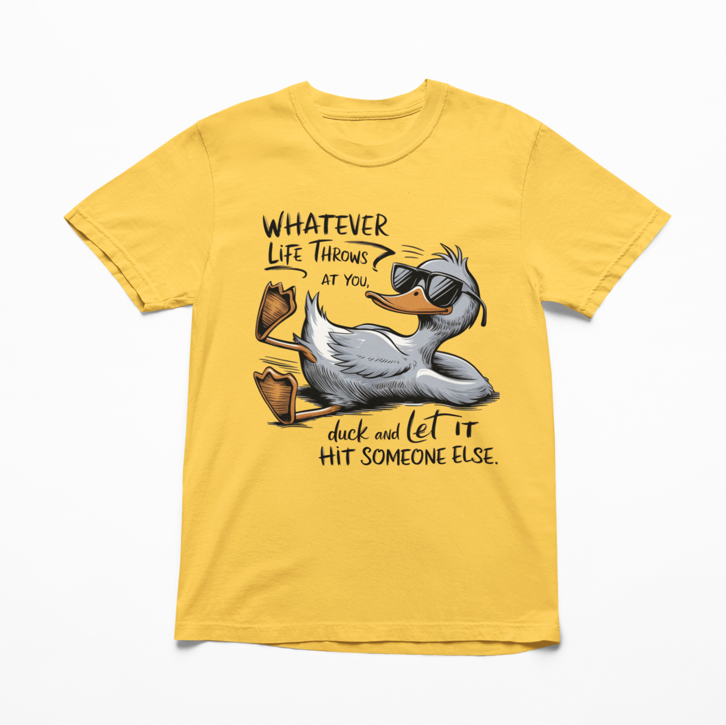 Whatever Life Throws At You Duck Graphic Tee T-shirt Tea Shirt Shoppe S Daisy