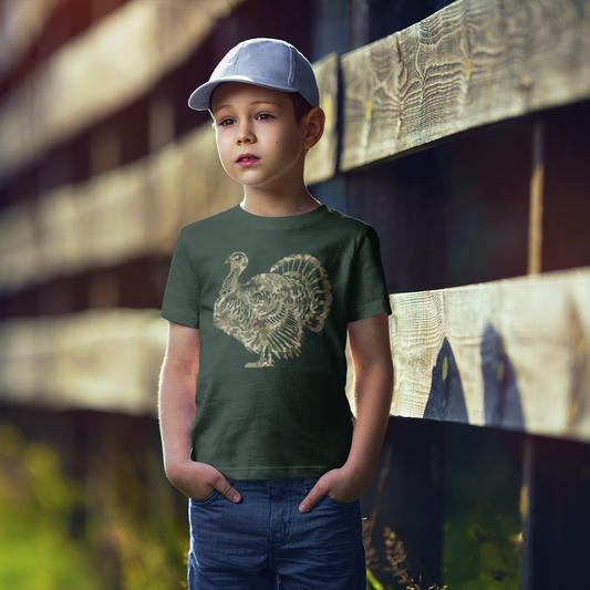Feathered Fade Youth & Toddler Graphic Tee Youth Graphic Tee Tea Shirt Shoppe 2T Forest