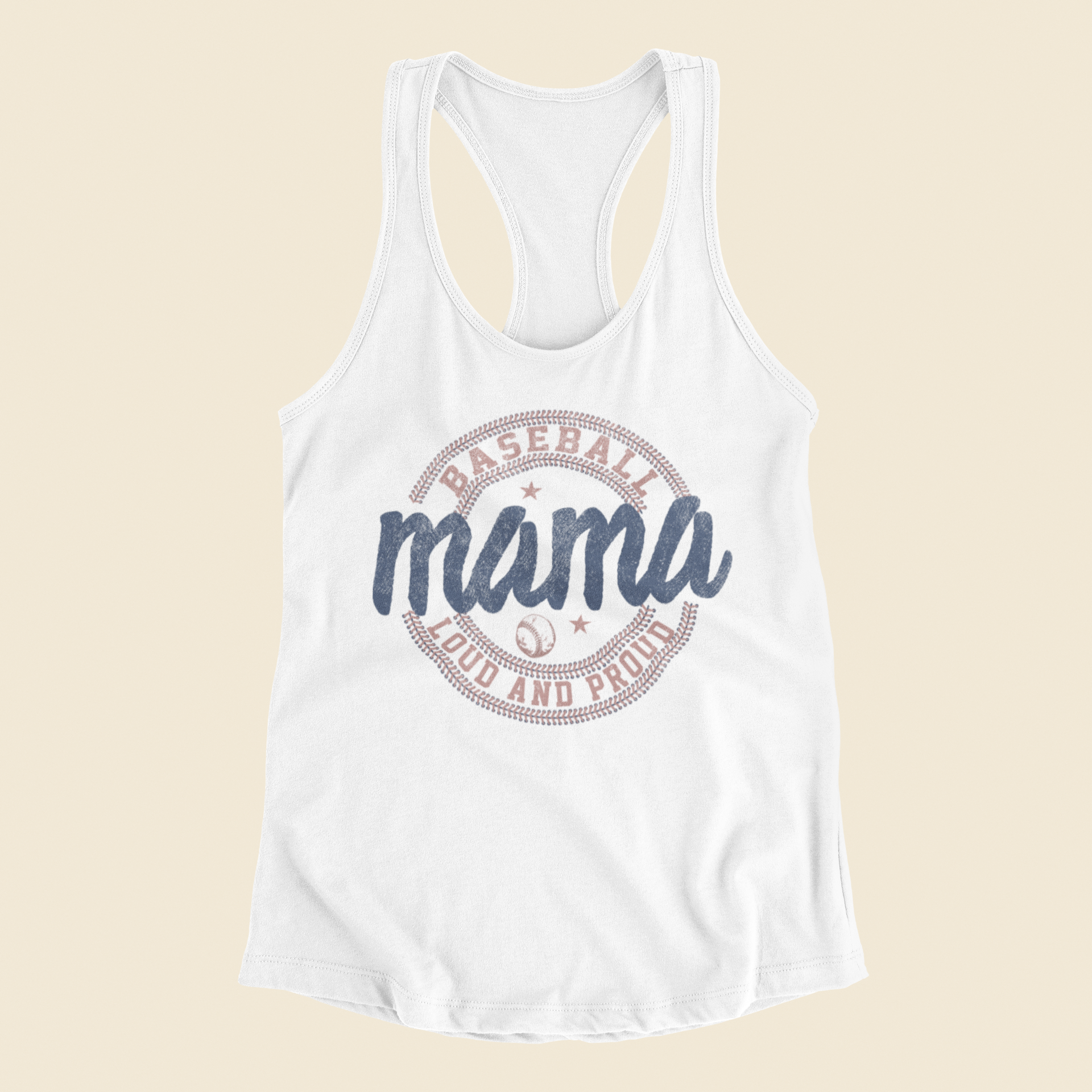 Baseball Mama Loud And Proud Graphic Tank Tank Tea-Shirt Shoppe