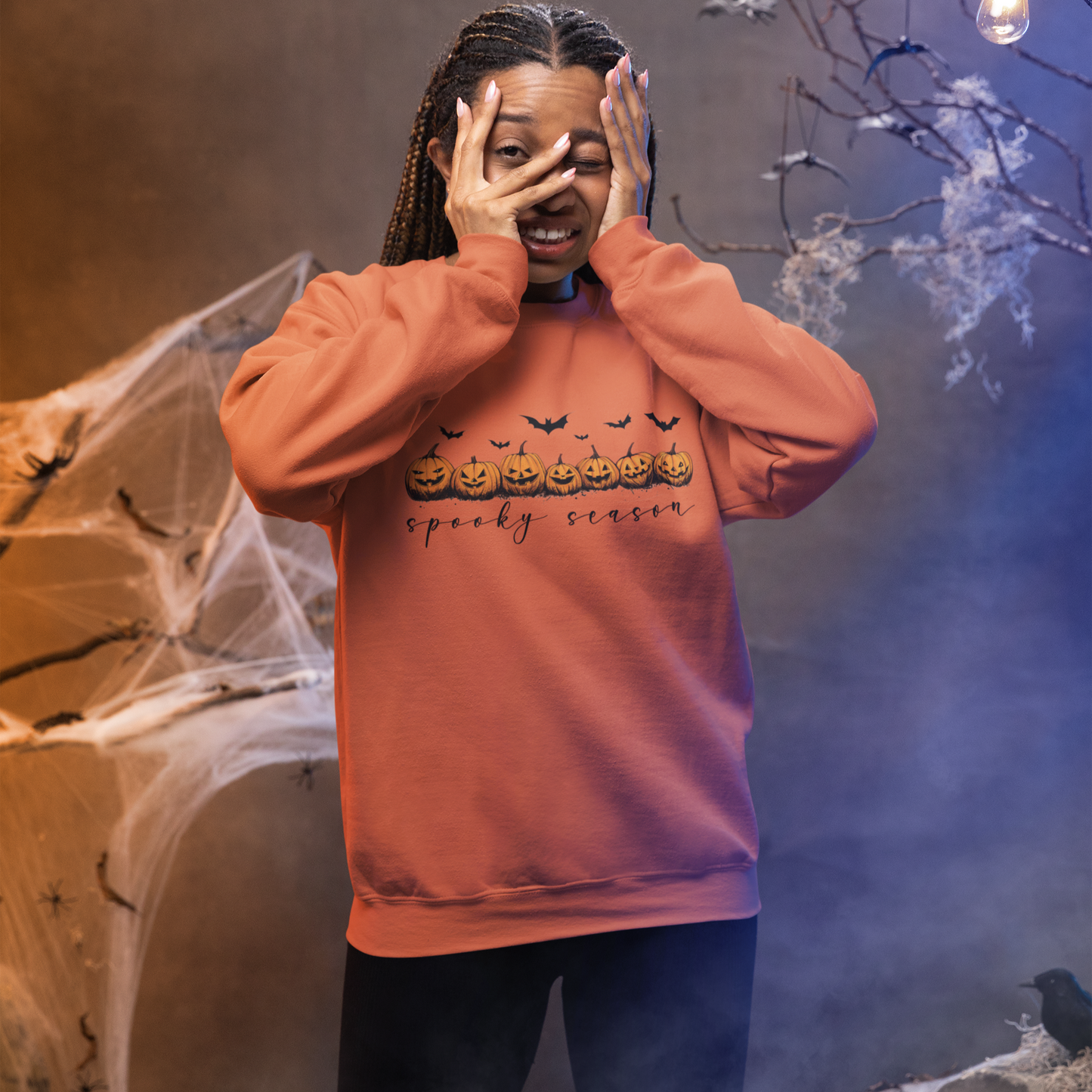 Jack-O-Lantern Crew Graphic Sweatshirt Graphic Sweatshirt Tea Shirt Shoppe