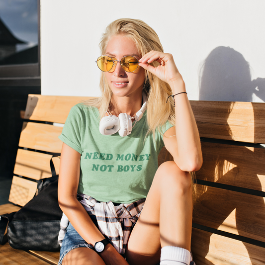 Need Money Graphic Tee T-shirt Tea Shirt Shoppe YS Mint