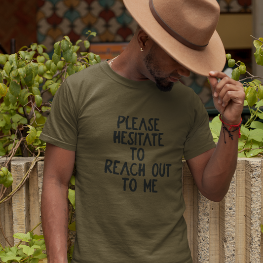 Please Hesitate Graphic Tee T-shirt Tea Shirt Shoppe S Olive