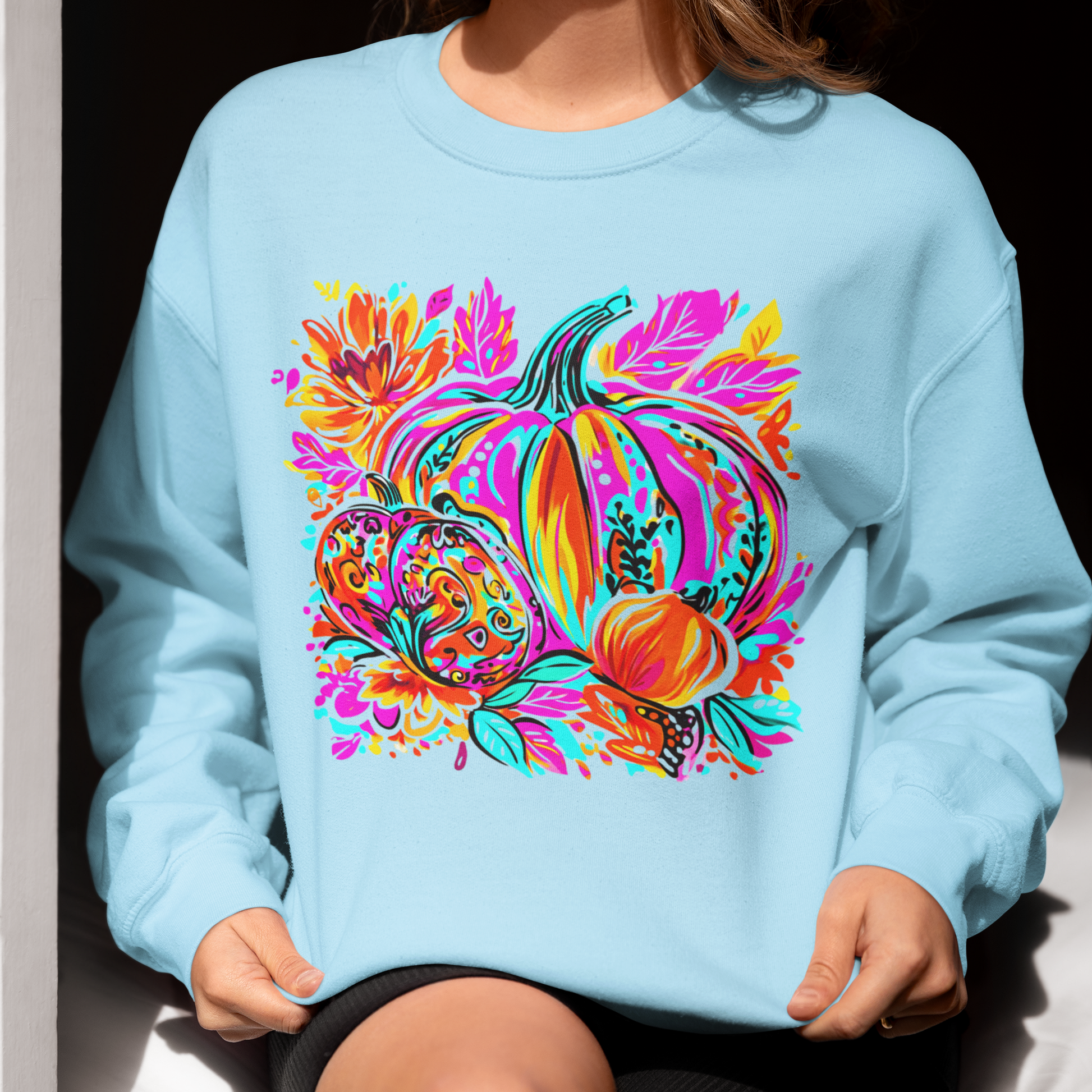 Electric Harvest Graphic Sweatshirt Graphic Sweatshirt Tea Shirt Shoppe S Sky