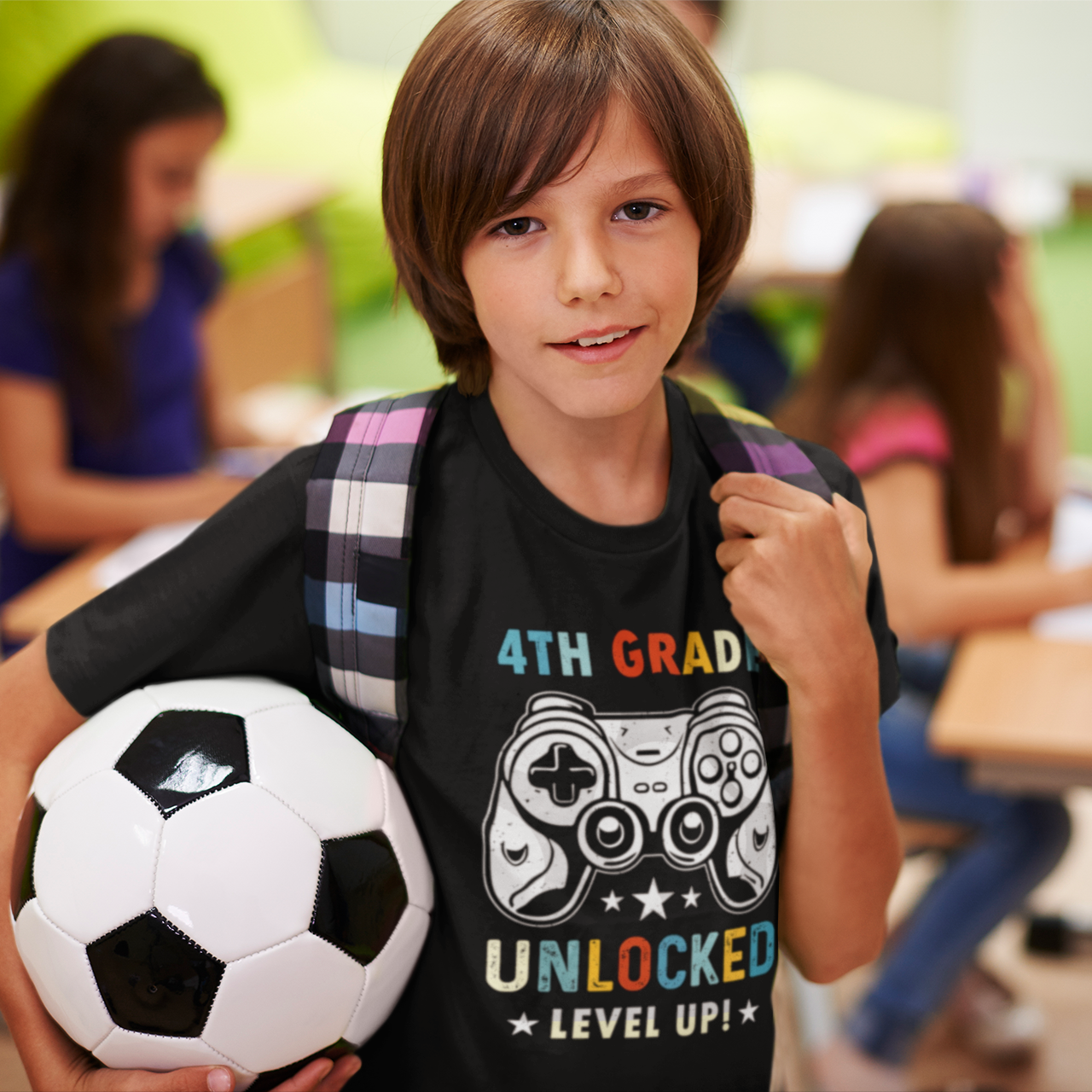 Level Up: Grade Unlocked Series Toddler Graphic Tee Youth Graphic Tee Tea Shirt Shoppe 4th Grade Small