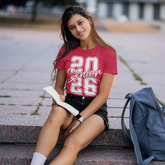 Senior 2026 Varsity Graphic Tee T-shirt Tea Shirt Shoppe S Red