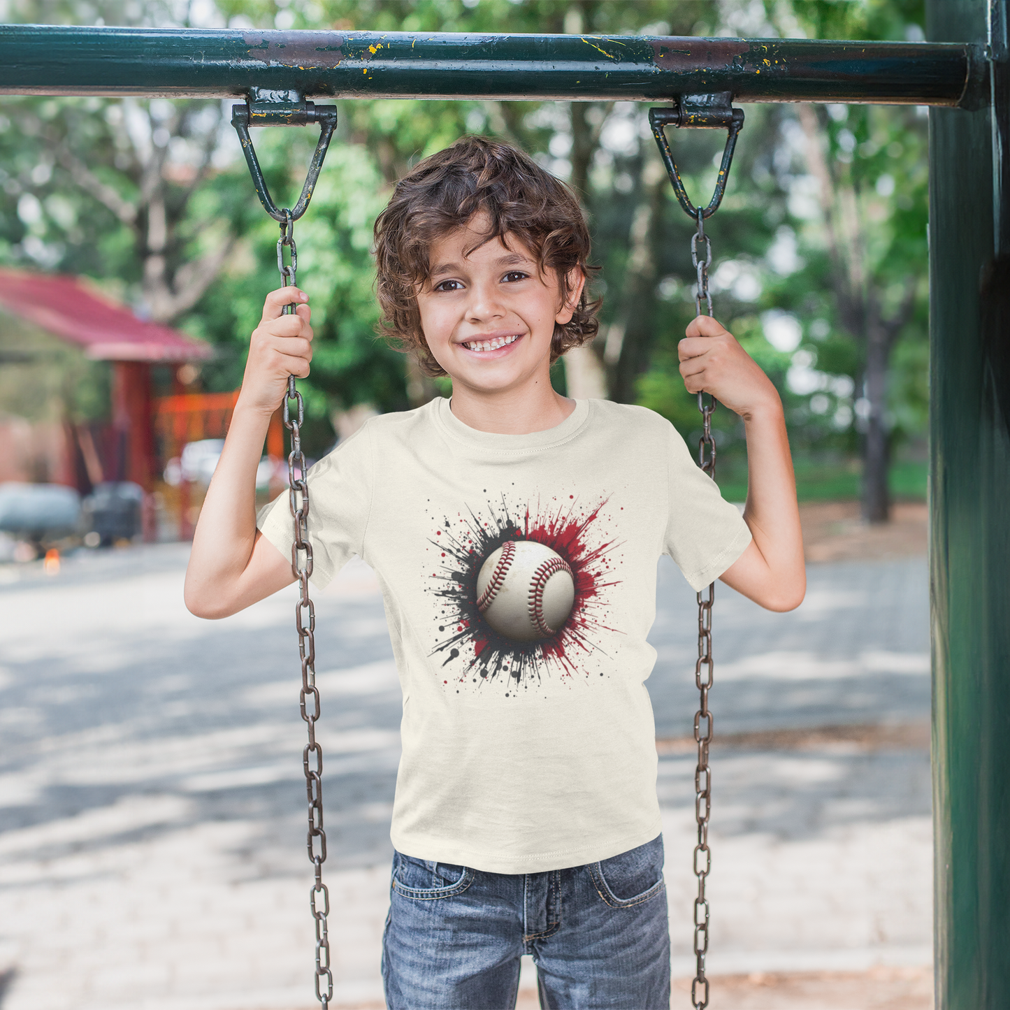 Baseball splatter Toddler/Youth Graphic Tee Youth Graphic Tee Tea Shirt Shoppe 2T Natural