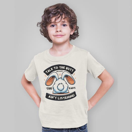 Talk To The Butt Toddler/Youth Graphic Tee Youth Graphic Tee Tea Shirt Shoppe 2T Natural
