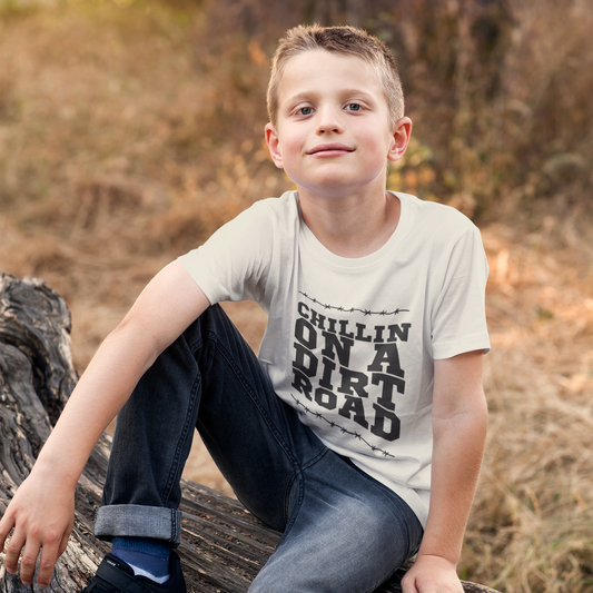 Dirt Road Vibes Graphic Tee Youth Graphic Tee Tea Shirt Shoppe YS(6/8) Natural