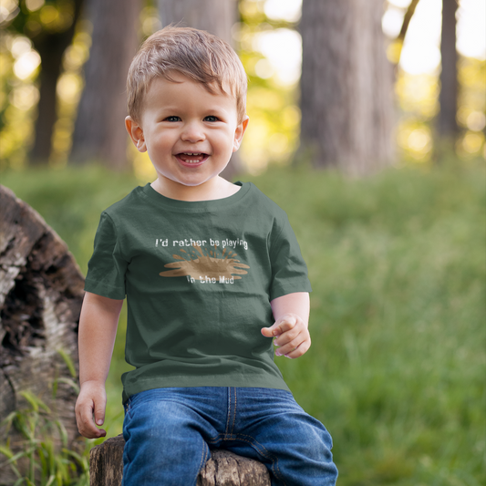 I'd Rather Be Playing in the Mud Toddler/Youth Graphic Tee Youth Graphic Tee Tea Shirt Shoppe 2T Forest
