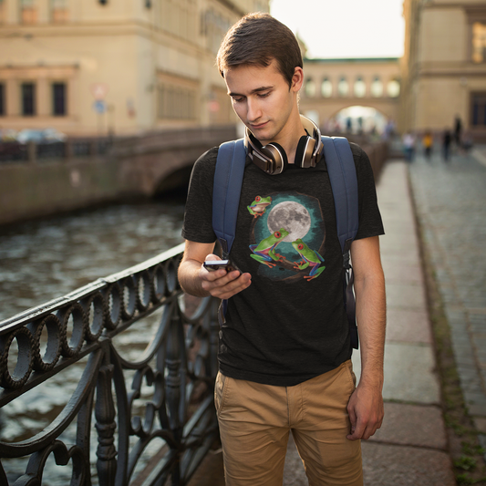 Frog Moon Vibes Graphic Tee T-shirt Tea Shirt Shoppe YS Black