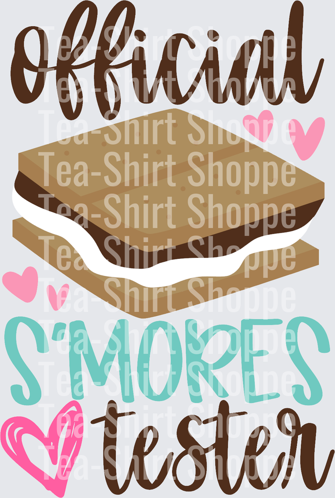 Official S'mores Tester Campfire Treat Pink Hearts Design