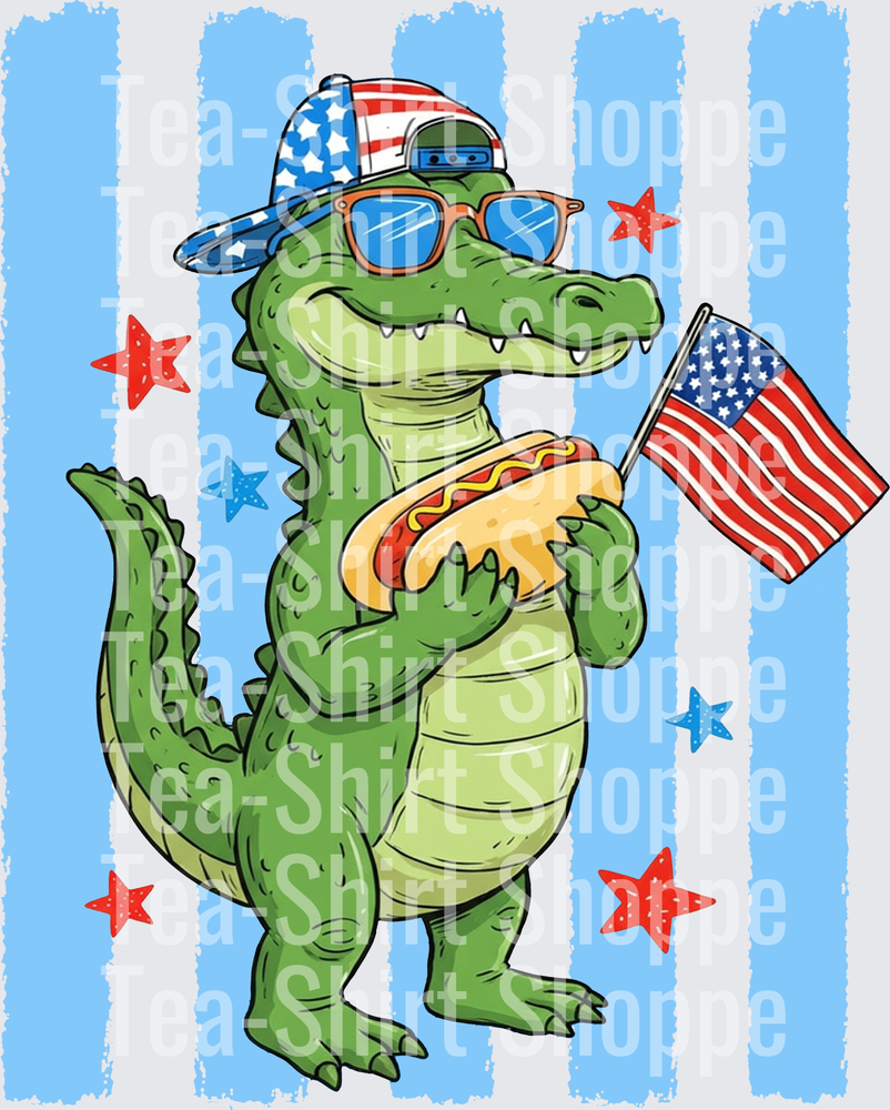 Gator and a hot dog boy