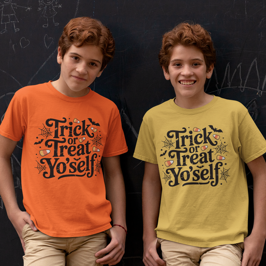 Trick or Treat Yo'Self Youth & Toddler Graphic Tee Youth Graphic Tee Tea Shirt Shoppe
