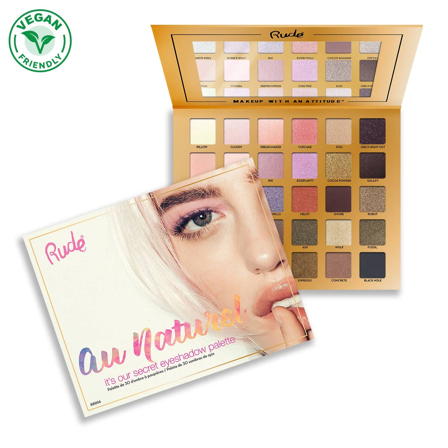 Au Naturel - 30 Eyeshadow Palette Rude Cosmetics