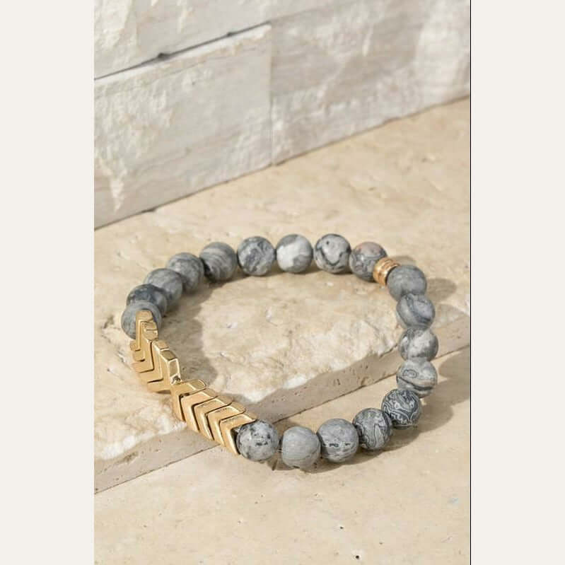 Crazy Jasper Stone And Chevron Bracelet Bracelet Urbanista