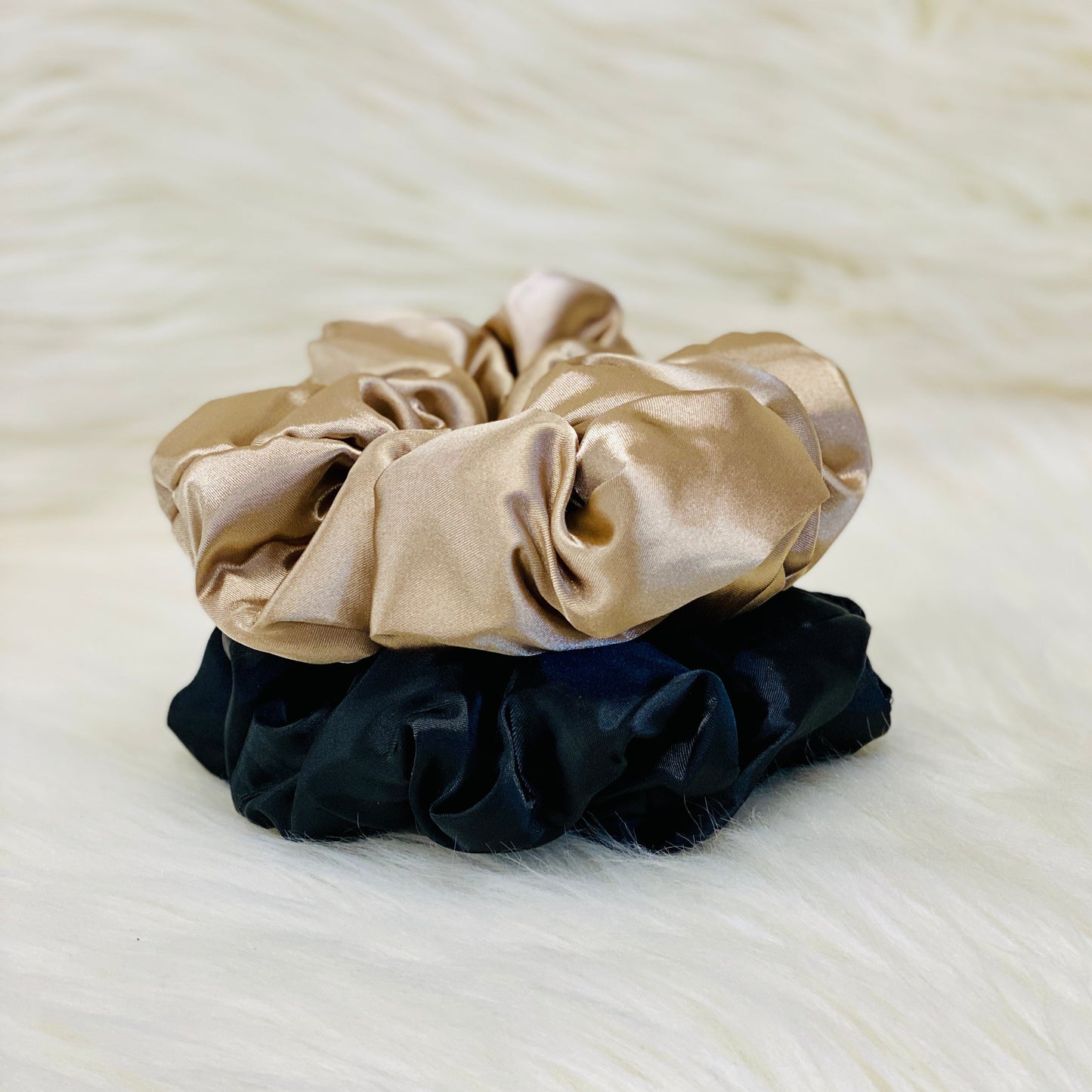 Satin Sleep Pillow Scrunchies - Black/Gold KITSCH