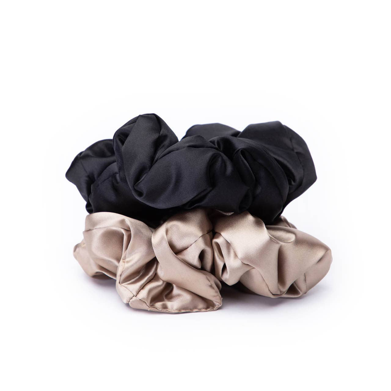 Satin Sleep Pillow Scrunchies - Black/Gold KITSCH