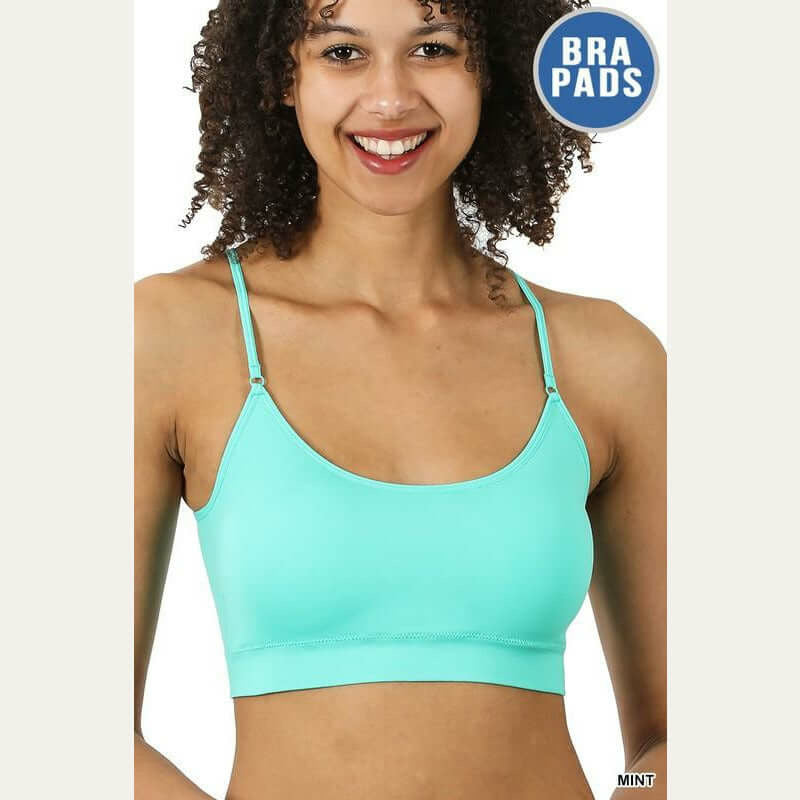 Basic Criss Cross Bralette - Mint Bras Zenana