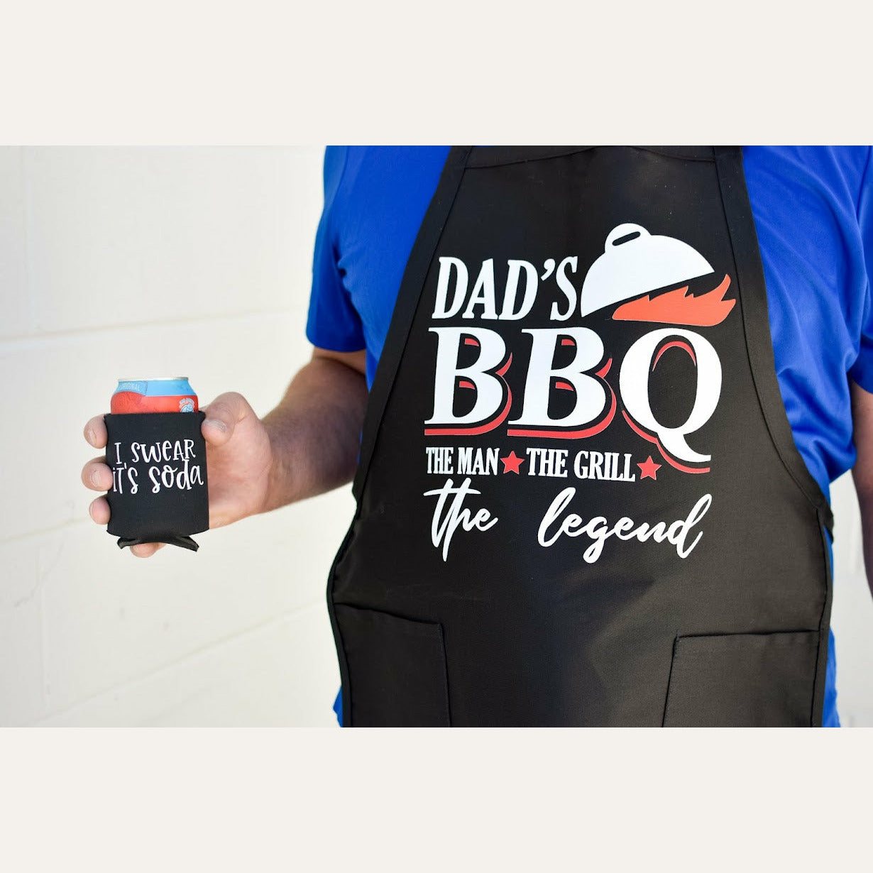Dad's BBQ Black Apron Aprons Tea Shirt Shoppe